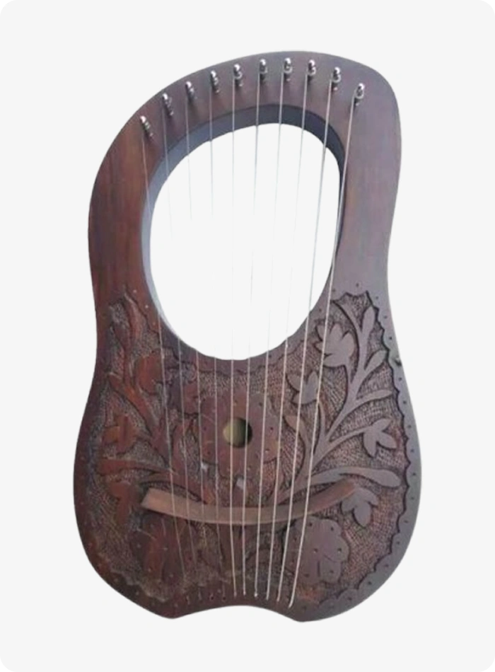 Custom Made High Quality 10 Metal String Scottish Lyre Harp