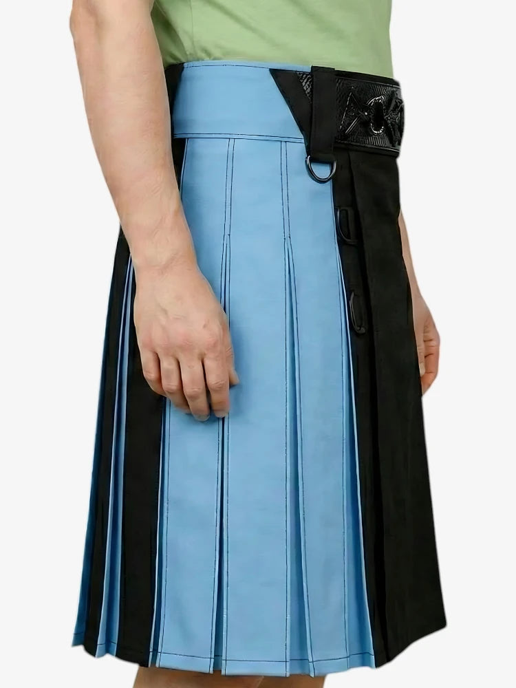 Schwarzer mehrfarbiger plissierter Regenbogen-Kilt