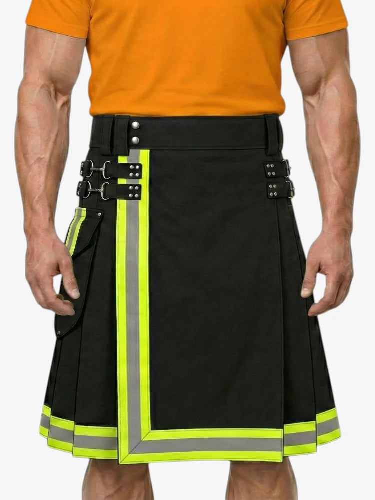 Schwarzer Feuerwehr Utility Kilt