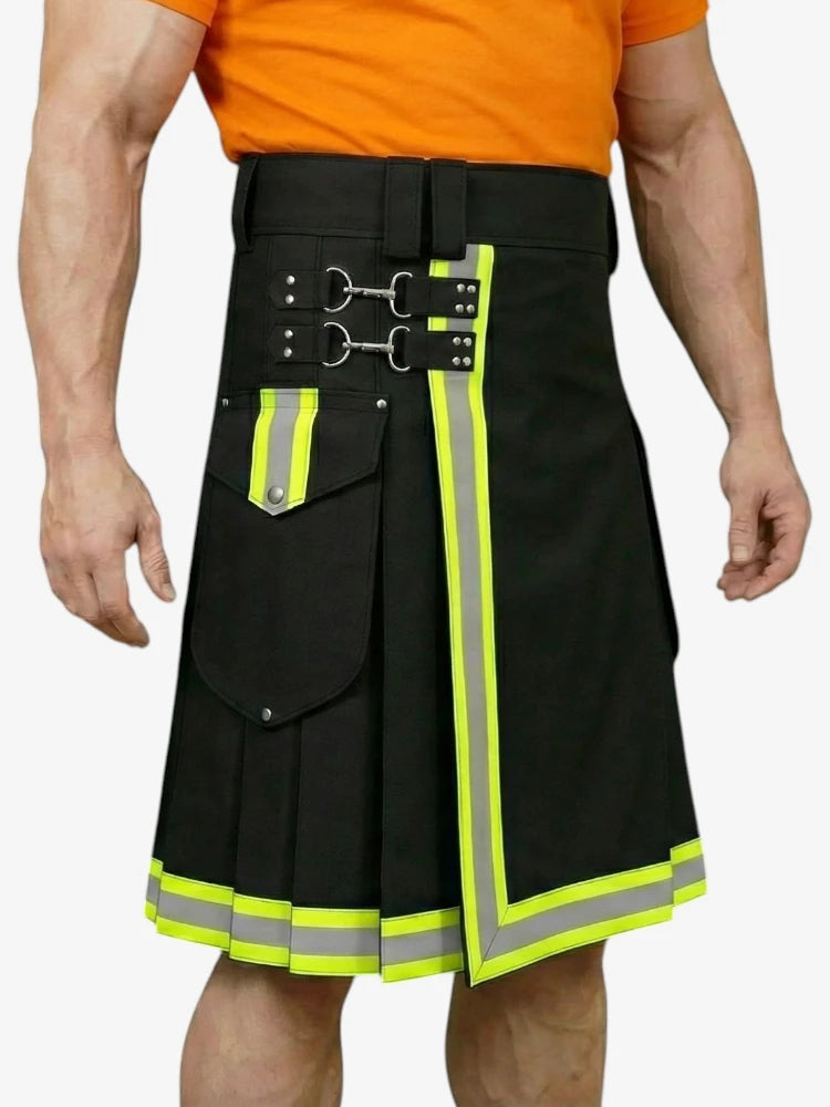 Schwarzer Feuerwehr Utility Kilt