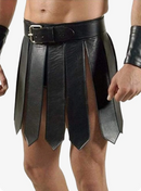 Black Gladiator Leather Kilt