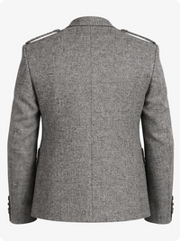 Gray textured blazer on a white background