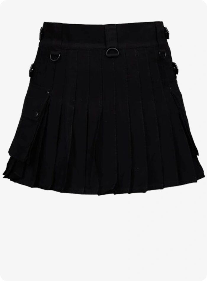 Maßgefertigter Schwarzer Damen Utility Kilt