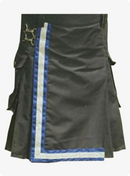 Maßgefertigter Schwarz-Blauer Feuerwehr-Kilt