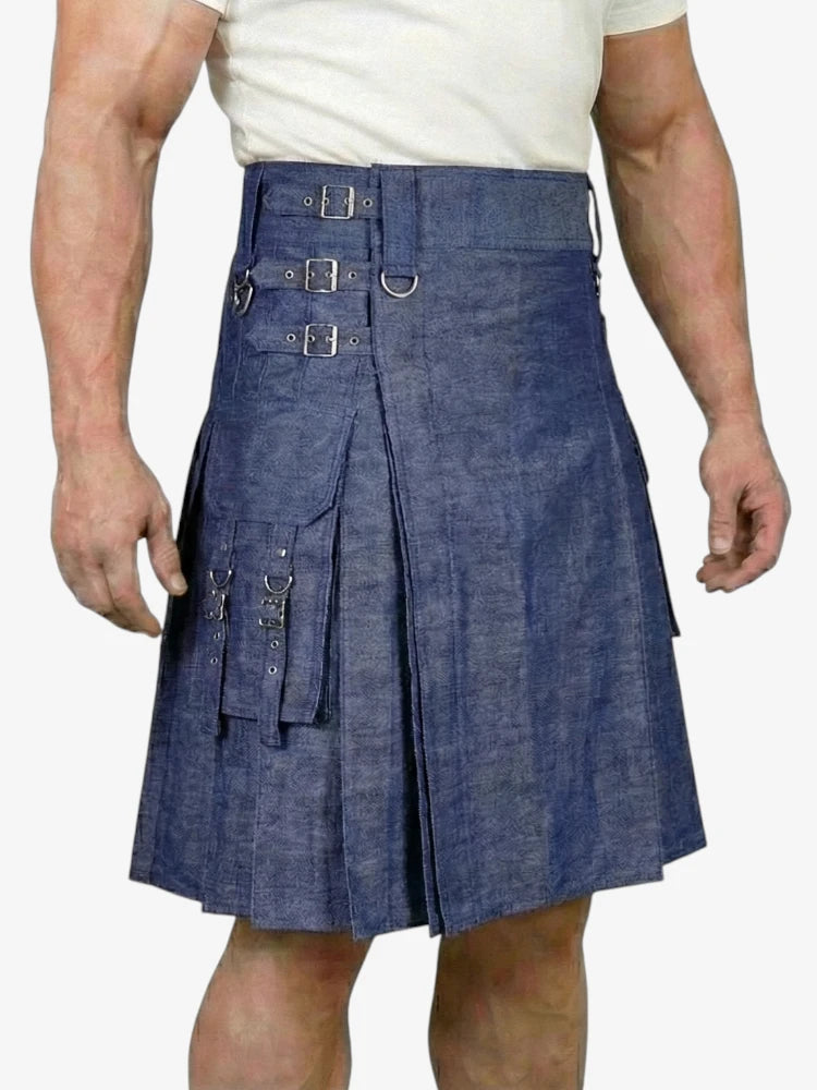 Blauer Denim-Kilt