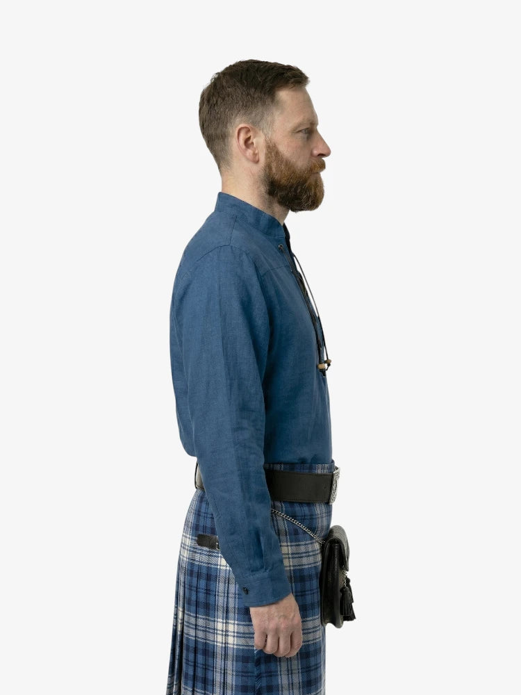 Maßgeschneidertes blaues Jacobite Ghillie Hemd