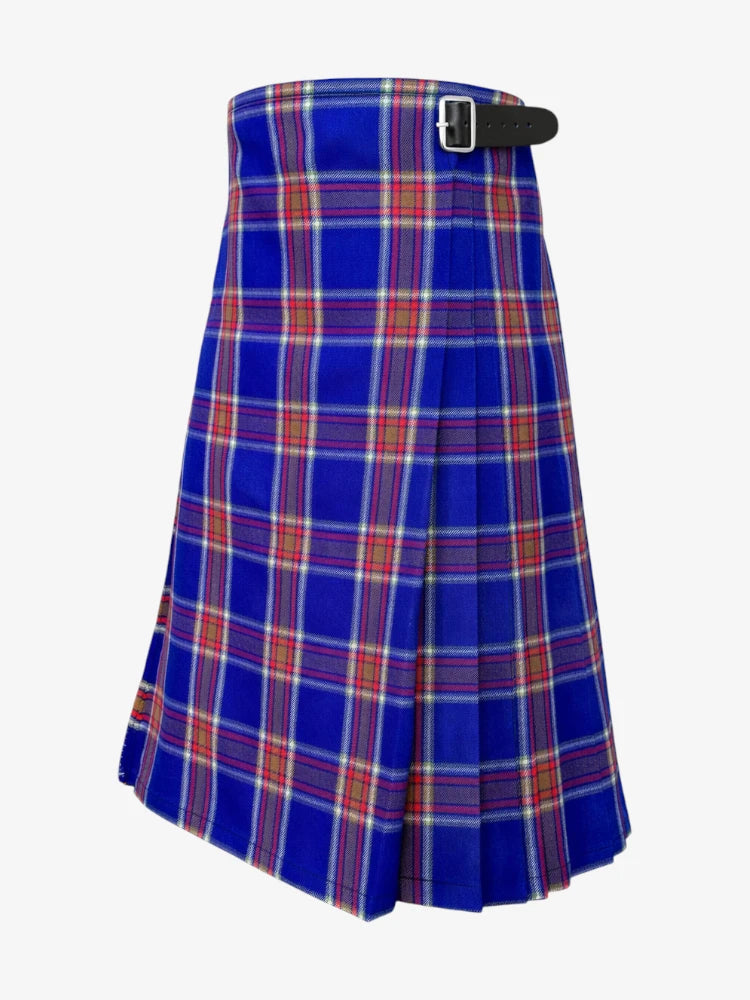 Blue Rust Tartan Kilt Left Side