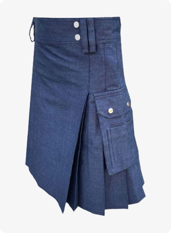 Maßgefertigter Blauer Schottischer Denim Kilt