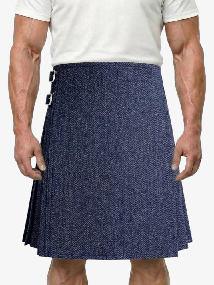 Dark Navy Blue Tweed Kilt