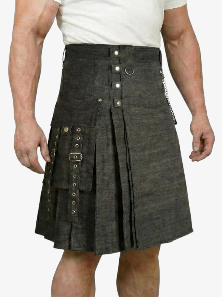 Brauner Denim-Kilt