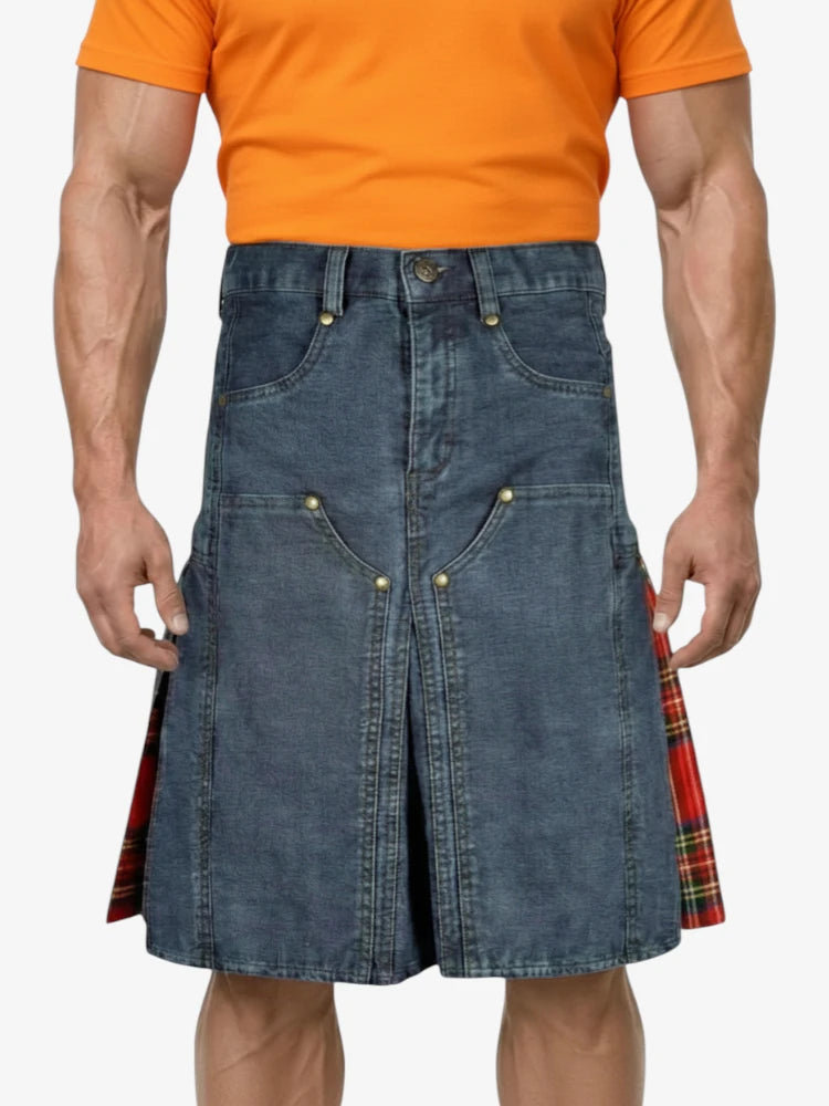 Lässiger Denim-Fashion-Kilt