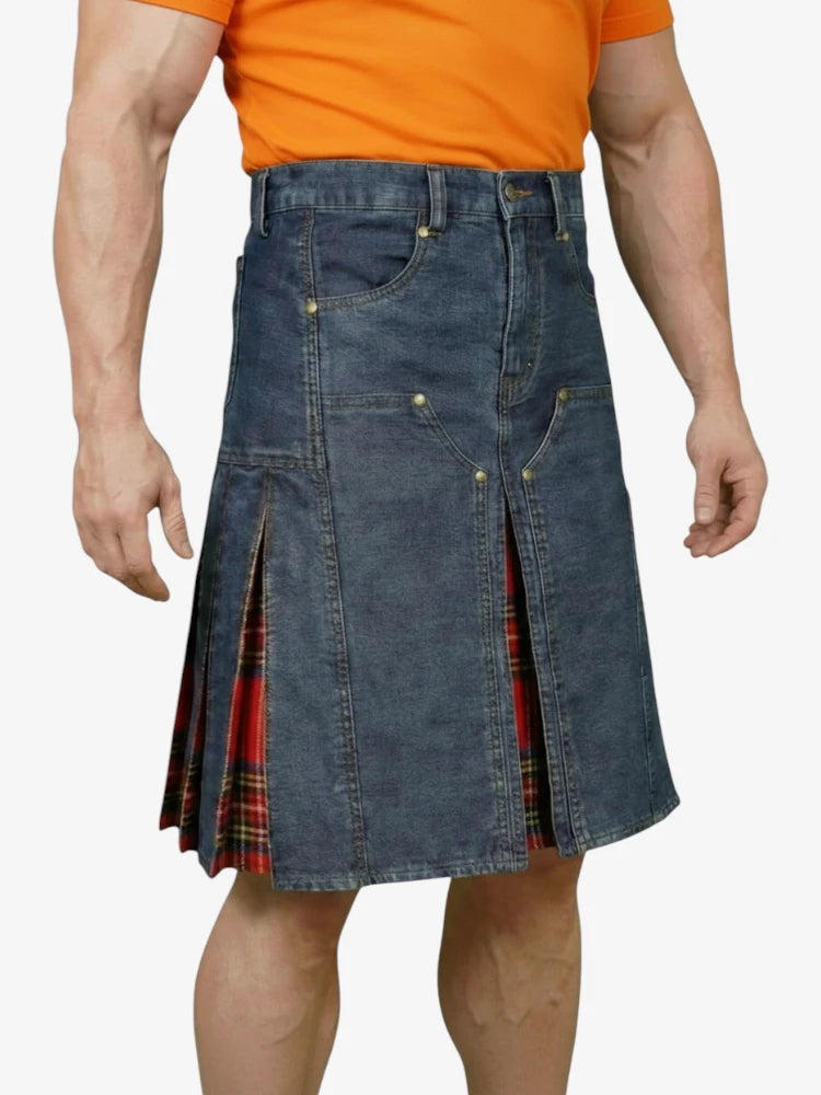Lässiger Denim-Fashion-Kilt