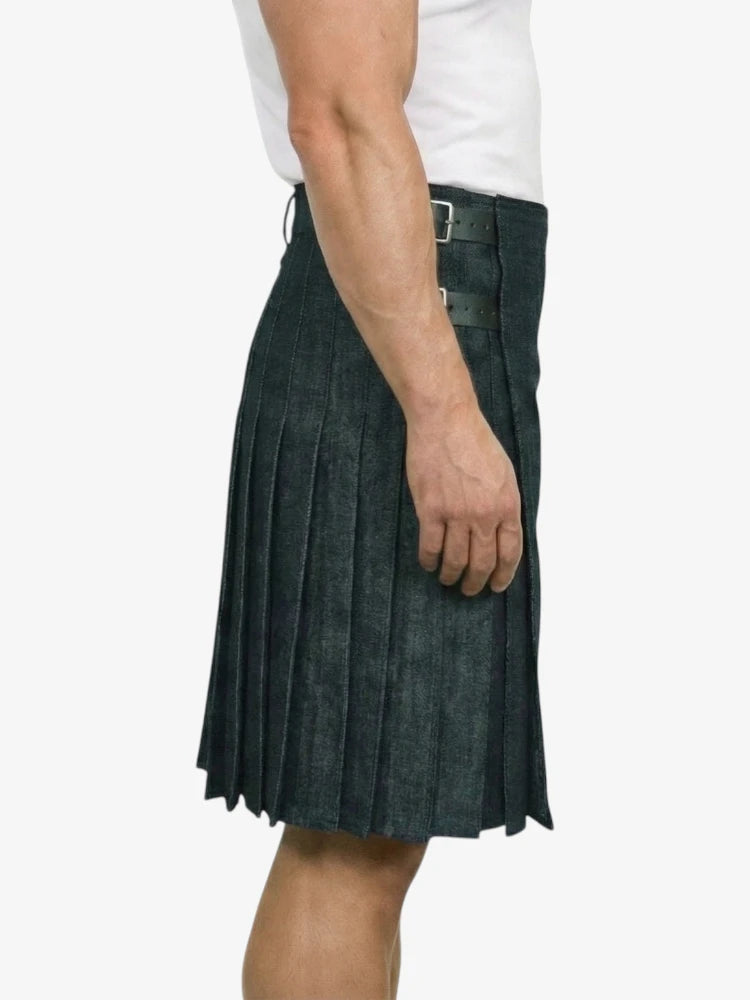 Anthrazitgrauer Denim-Kilt
