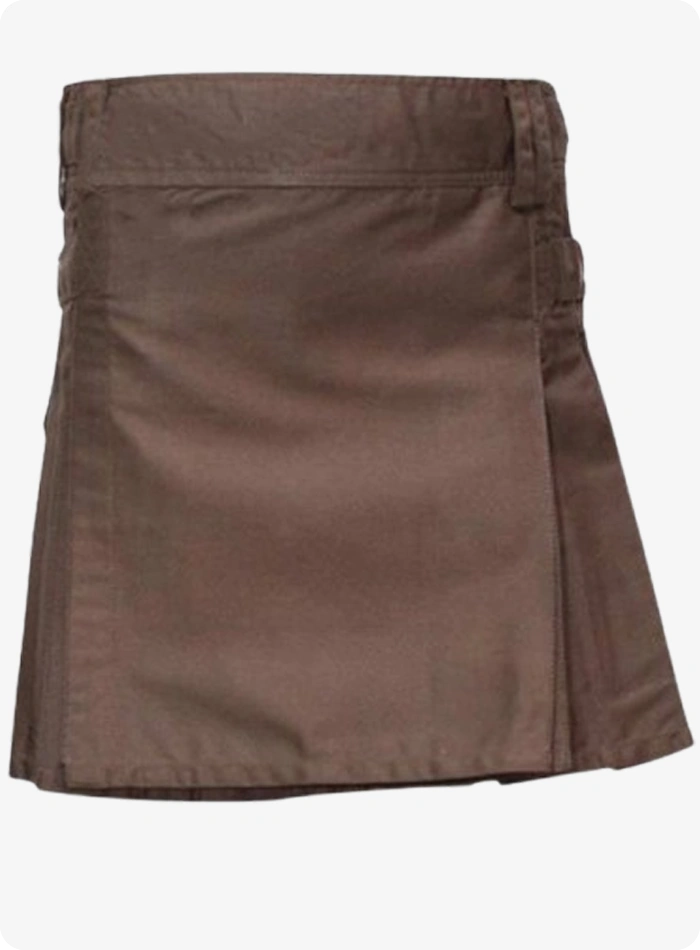 Maßgefertigter Schokoladenbrauner Damen Utility Kilt