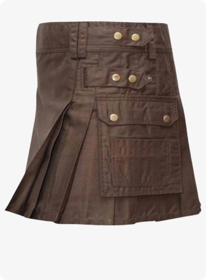 Chocolate Brown Women Utility Kilt