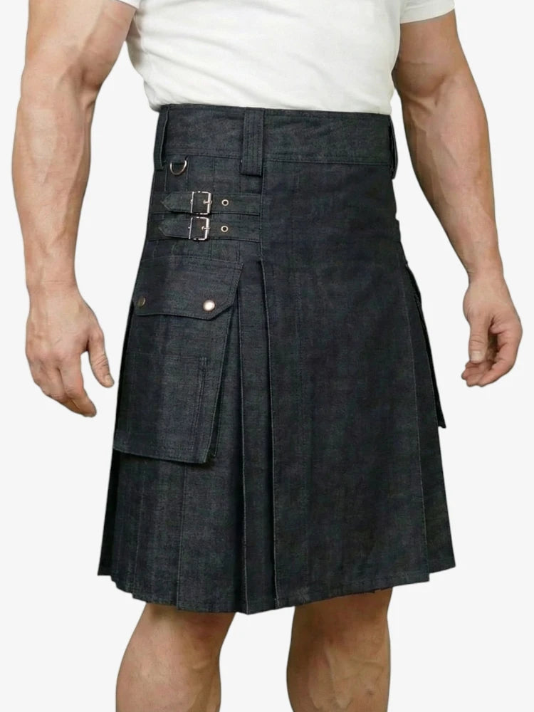 Klassischer blauer Denim-Kilt