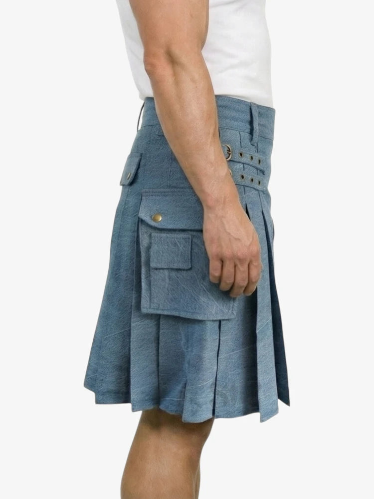 Klassischer grauer Denim-Kilt