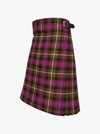 Plaid kilt with a belt on a white background