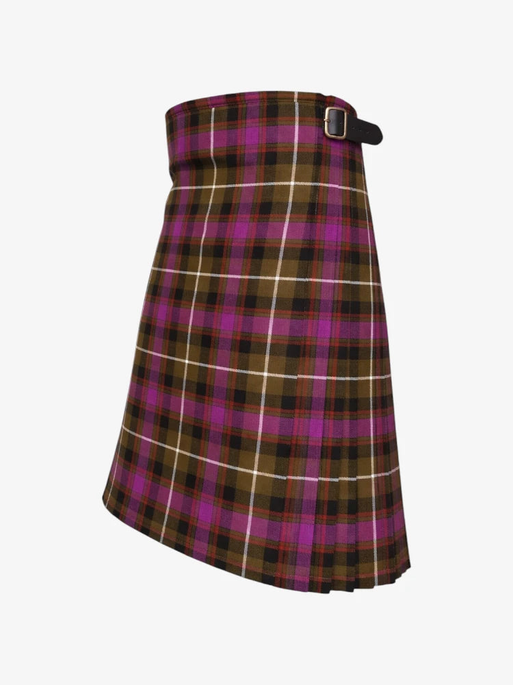 Plaid kilt with a belt on a white background