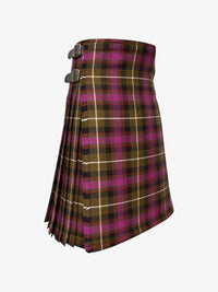 Plaid kilt with a belt on a white background
