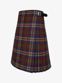 Plaid kilt with a belt on a white background