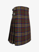 Plaid kilt with a visible buckle on a white background