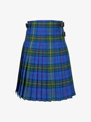 Blue plaid kilt on a white background