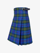 Blue and green plaid kilt on a white background
