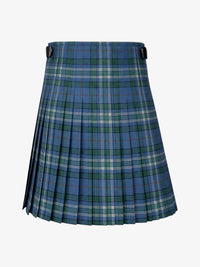 Blue plaid kilt on a white background
