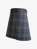Plaid kilt with a belt on a white background