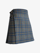 Plaid kilt with a belt on a white background