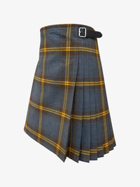 Plaid kilt with a belt on a white background