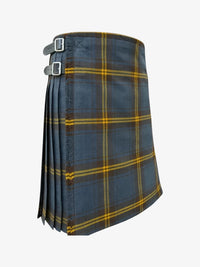 Plaid kilt with a belt on a white background