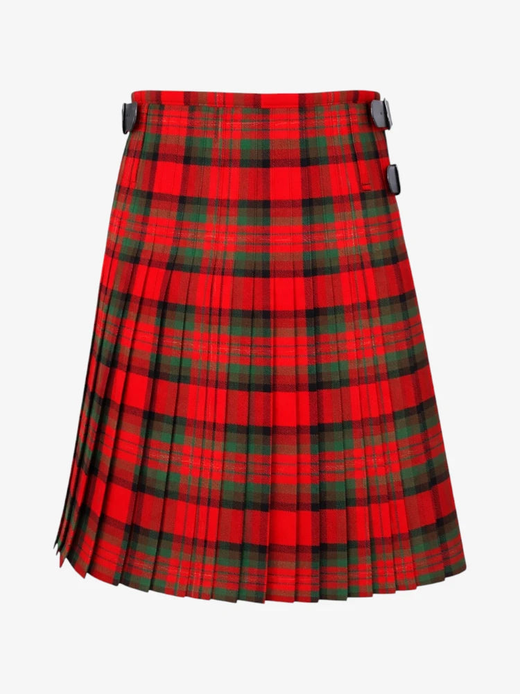 Red and green plaid kilt on a white background