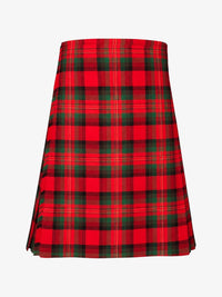 Red and green plaid kilt on a white background