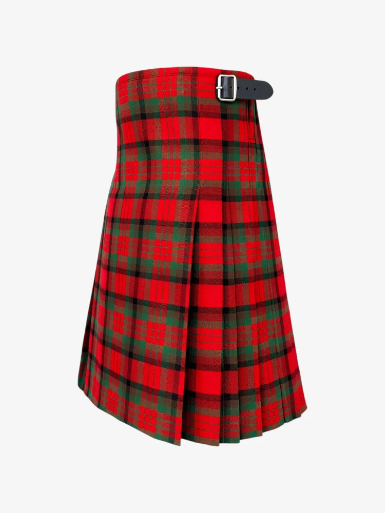 Red and green plaid kilt on a white background