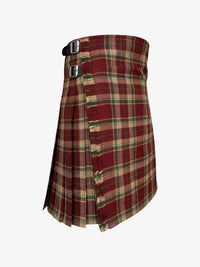 Plaid kilt with a belt on a white background