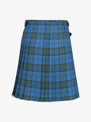Blue plaid kilt on a white background
