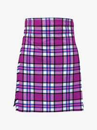 Purple plaid kilt on a white background
