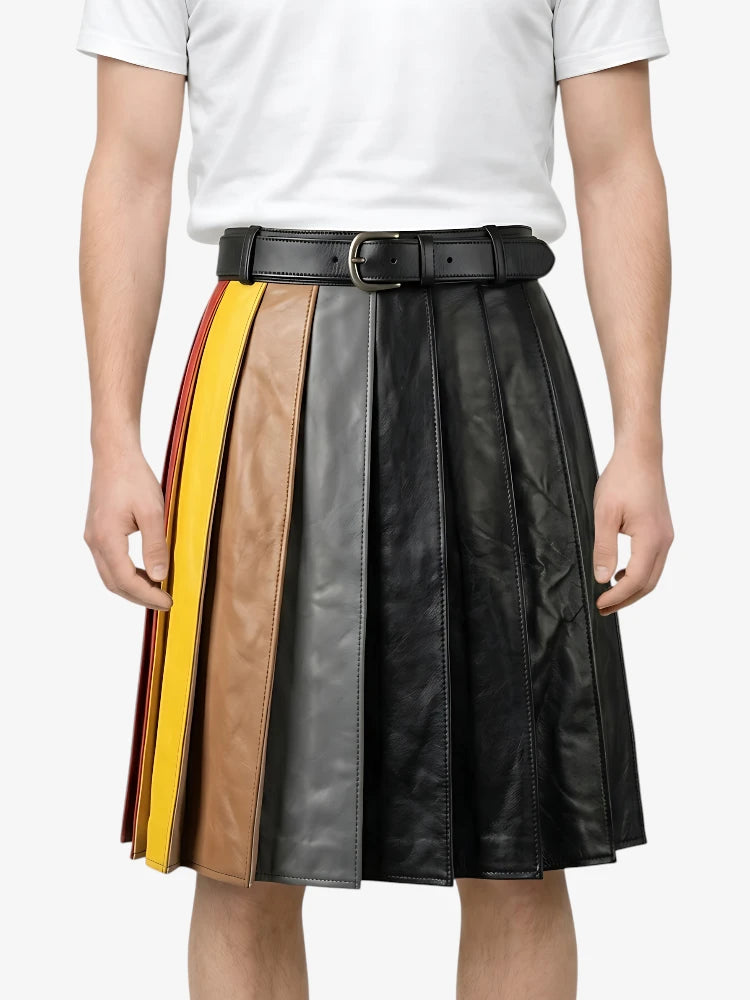 Maßgefertigter schwarzer Fashion-Lederkilt