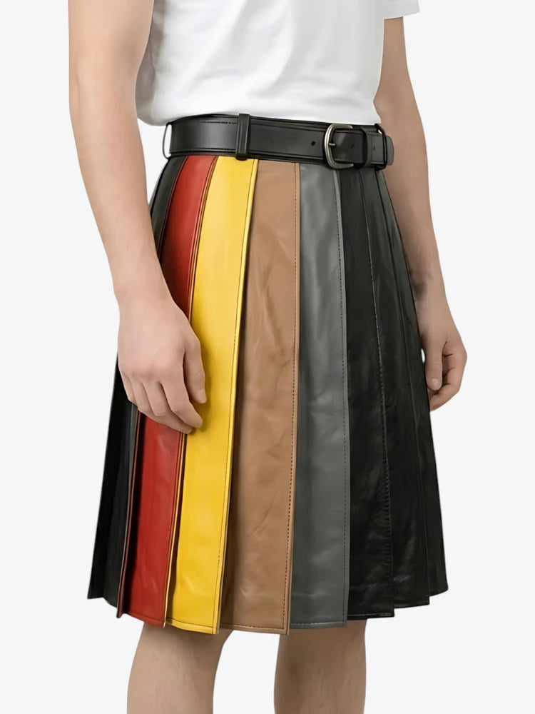 Maßgefertigter schwarzer Fashion-Lederkilt