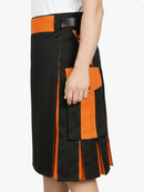 Black and orange skirt with a white background