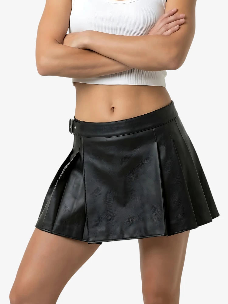 Schwarzer Damen Lederkilt