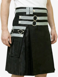Black and Grey Utility Kilt