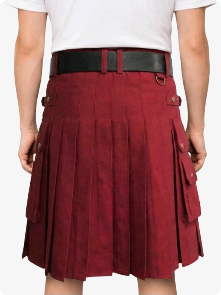 Maßgefertigter klassischer Burgunder Utility-Kilt