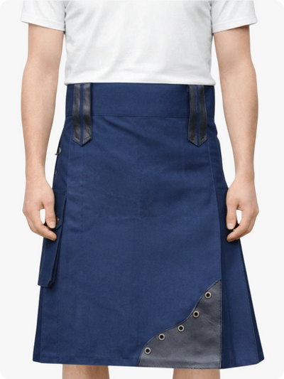Maßgeschneiderter dunkelblauer nützlicher Kilt