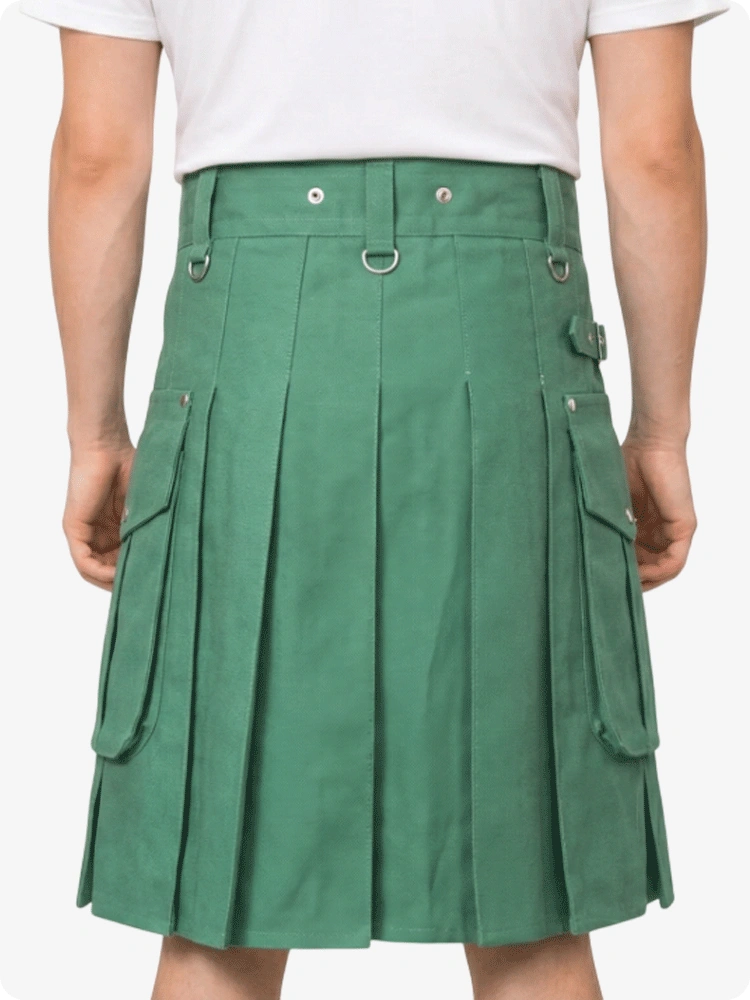 Maßgefertigter grüner Utility-Kilt