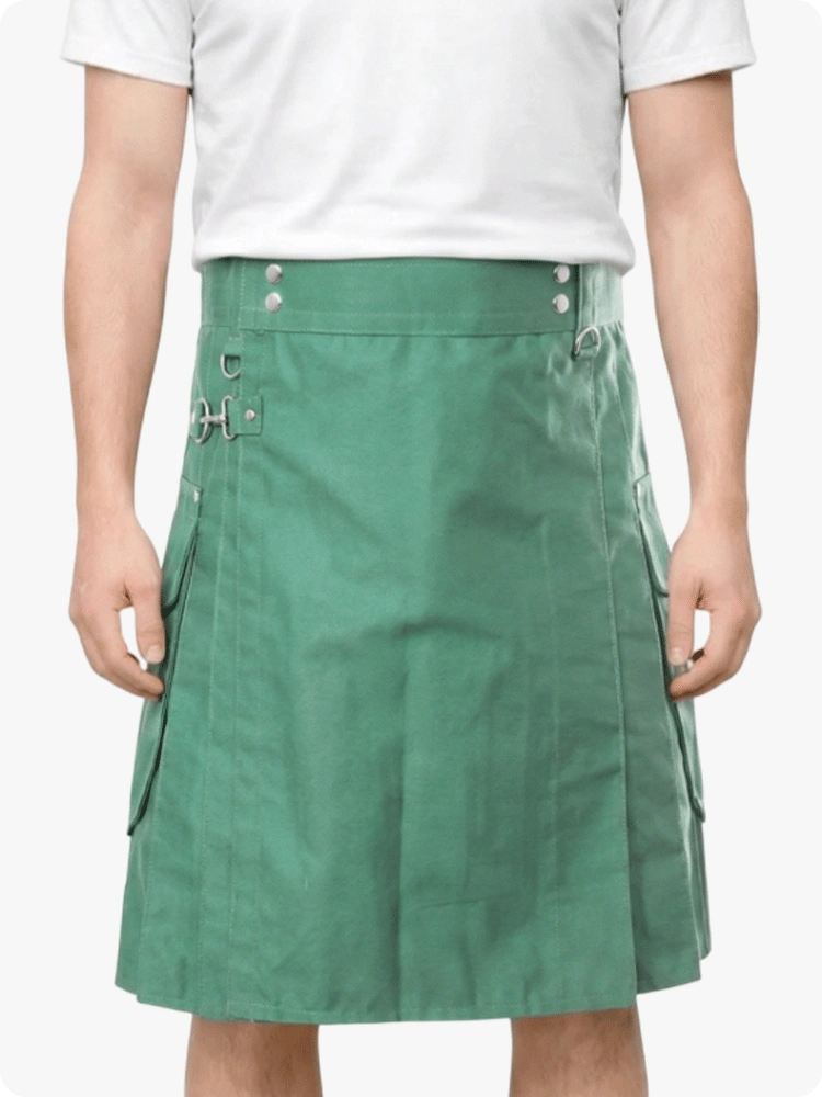 Maßgefertigter grüner Utility-Kilt