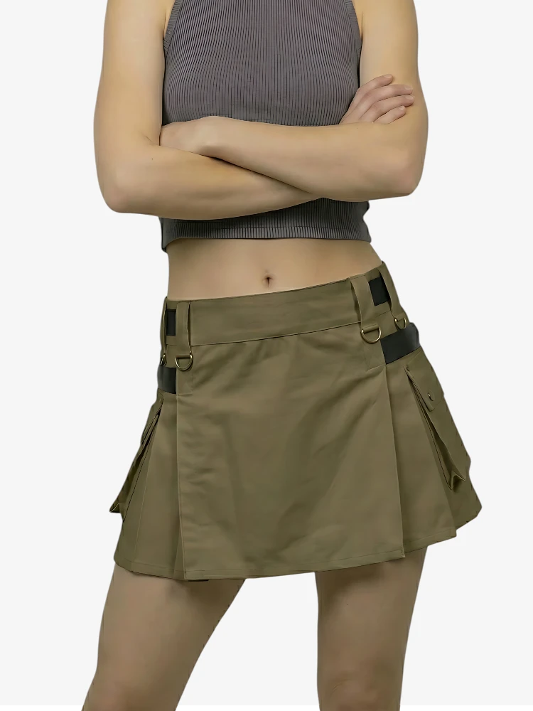 Maßgefertigter Khaki Damen Utility Kilt