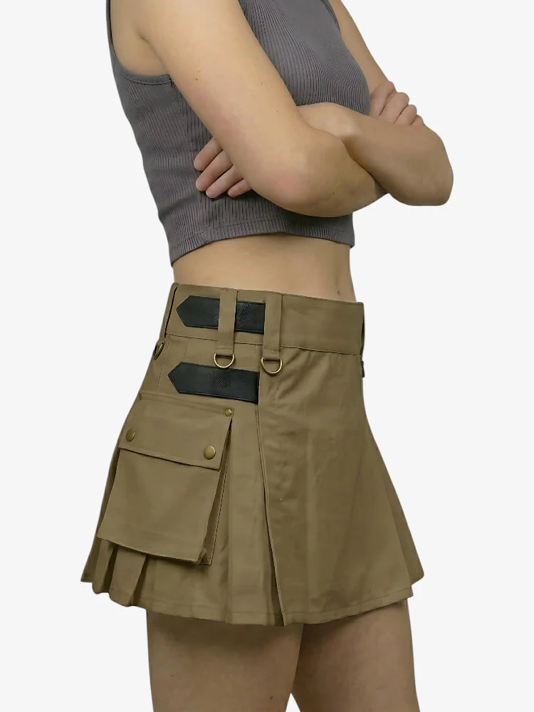Maßgefertigter Khaki Damen Utility Kilt